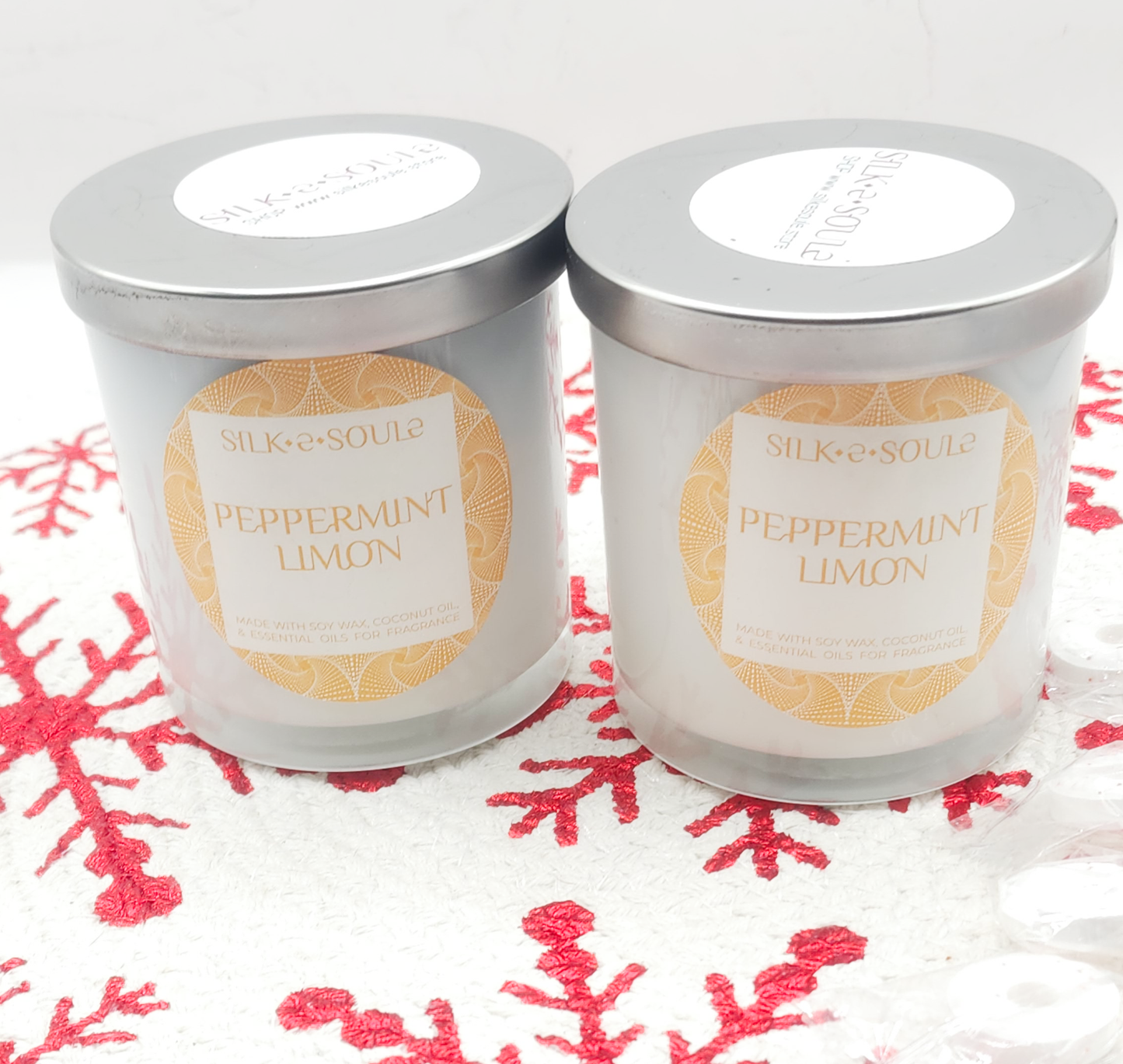 Elegant Premium, All-Natural Scented Soy Candle - PEPPERMINT LI'MON