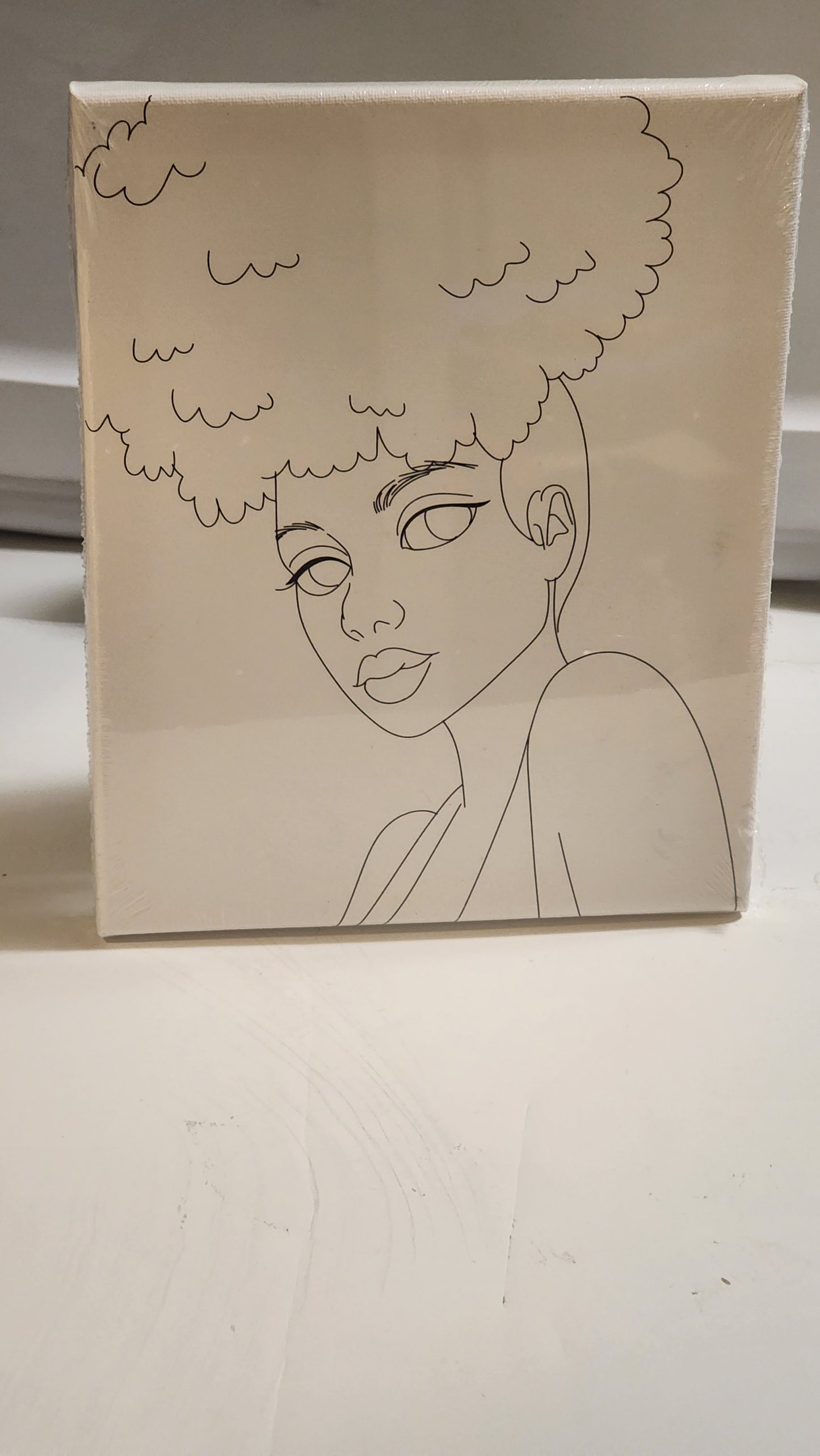 Woman With Afro Pre Sketched Canvas, Pre Drawn Canvas for Painting, Sip and  Paint Canvas, Art Kits, Paint Party Canvas, Art Activity 