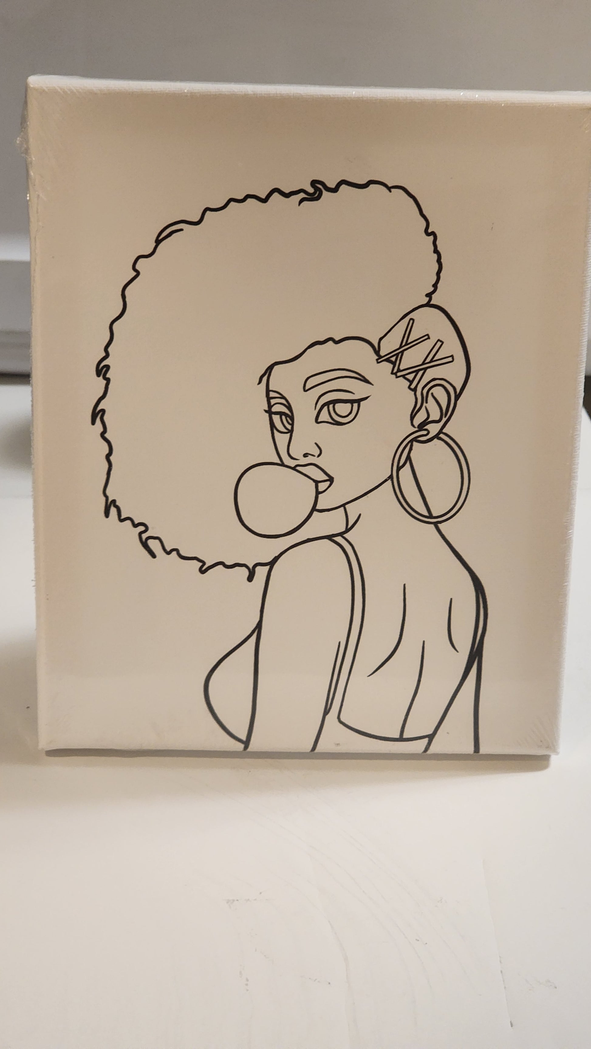  8 Pieces Pre Drawn Canvas for Painting for Adults Kids  Pre-Stretched Canvas Outline for Paint and Sip Afro Queen Theme Sip and  Piant Kit for Adult's Date Night, 8x10 Inch